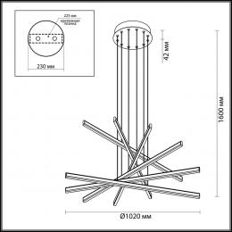 Odeon light 3890/96L L-VISION ODL20 196 черный/металл Подвесной светильник LED 4000K 96W 220V RUDY  - 2 купить